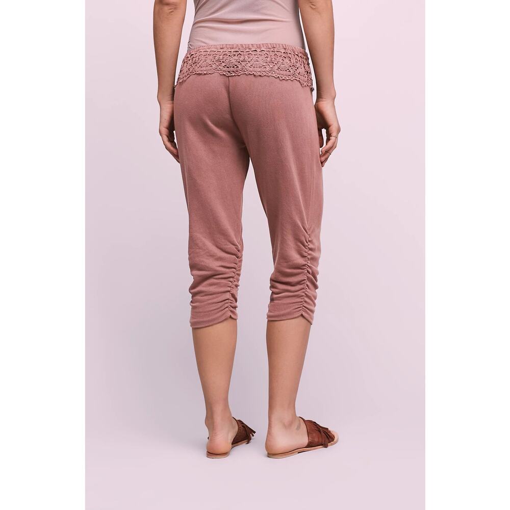 FP One Free People Dance Pant Ruched Lace Crochet Low Rise Prairie Cottagecore - Picture 3 of 11